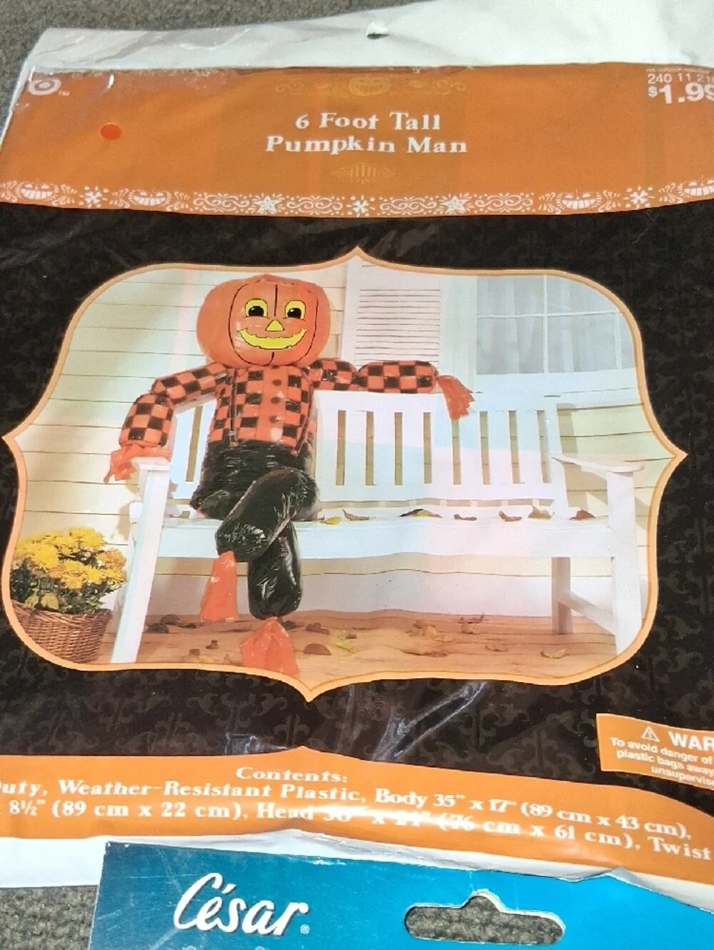 Halloween Set 2 6 Ft Pumpkin Men & 2 Costume Animal Noses